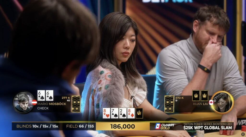 Mario Mosböck Triton Super High Roller Series Montenegro SHRS $25k WPT global Slam - YouTube Video - Xuan Liu