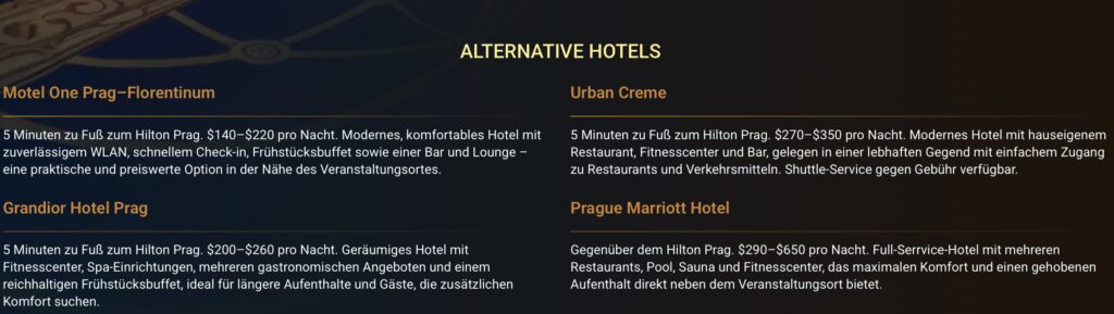 WSOP Europe 2026 - Alternative Hotels