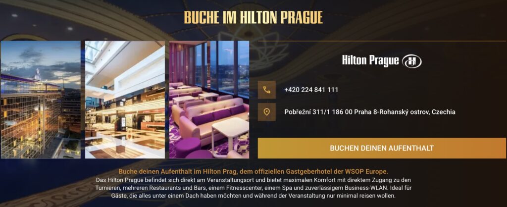 WSOP Europe 2026 - Hilton Prague Atrium Hotel