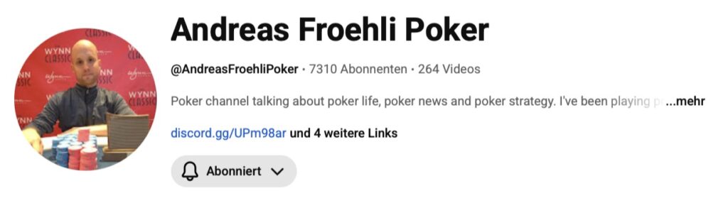 Andreas Froehli Poker YouTube Channel