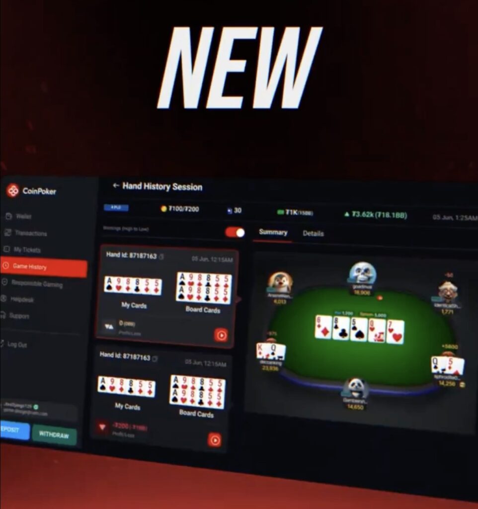 CoinPoker Level Up - New Hand History Viewer Replayer