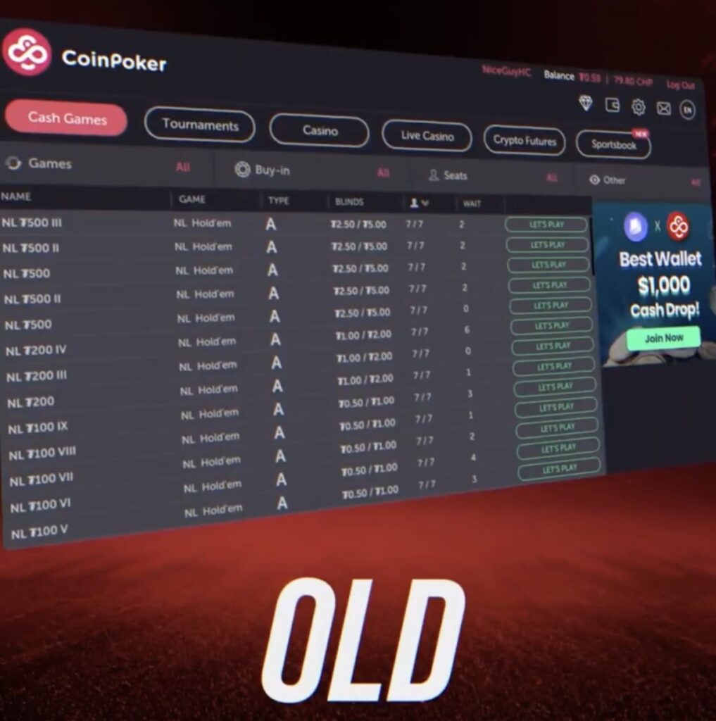 CoinPoker Level Up - Old Lobbies Lobbys