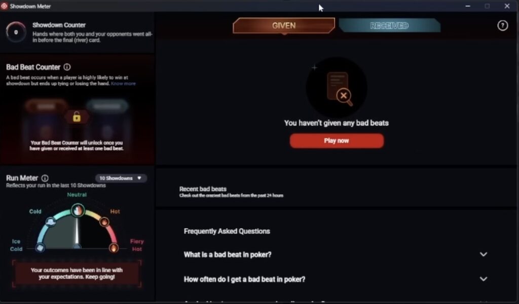 CoinPoker Level Up - Showdown Meter