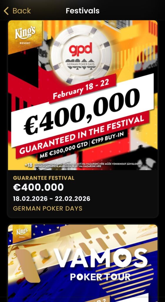 Kings Resort App - King's Resort Rozvadov - Poker Festivals