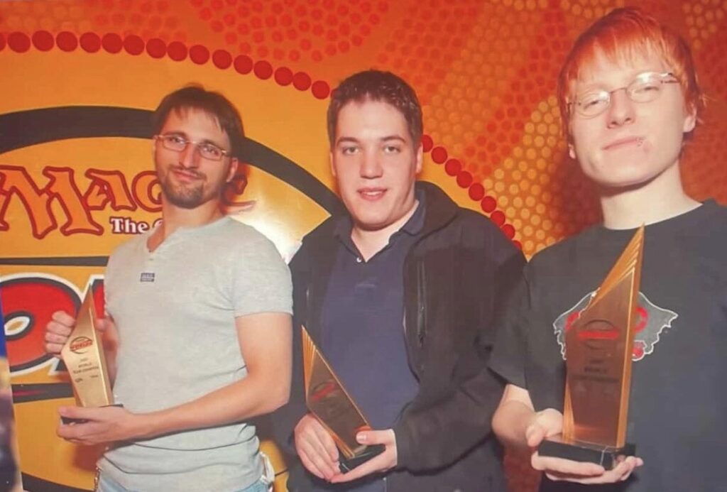 Magic the Gathering Team World Champions: (v.l.n.r.) Mark Ziegner, Kai Budde, Felix Schneiders