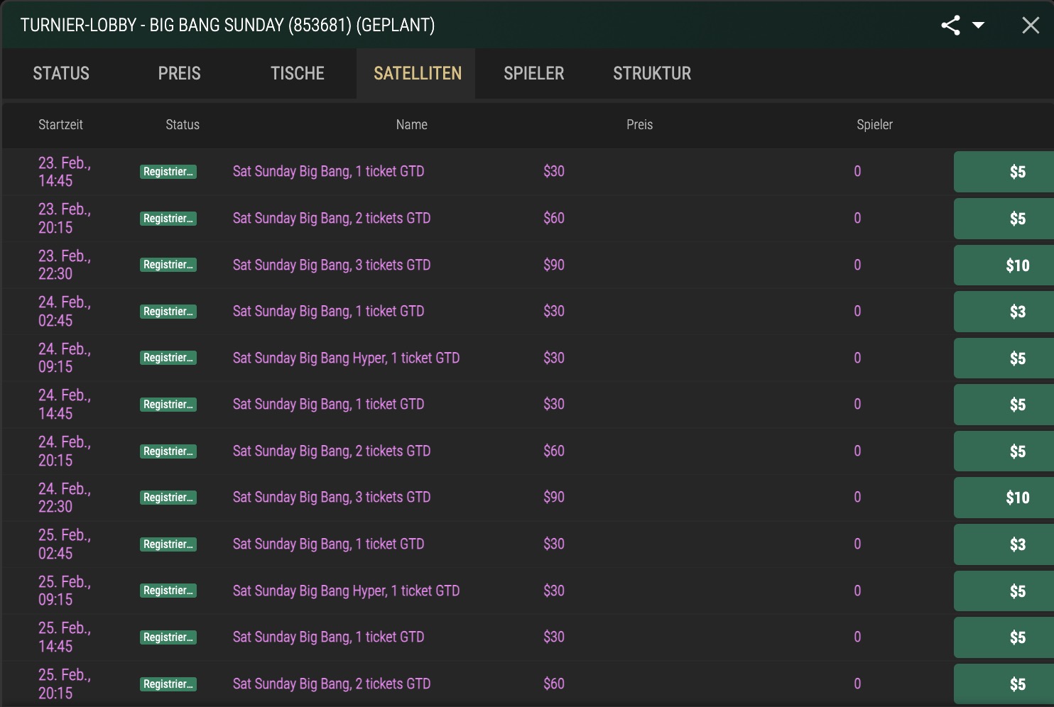 March Satellites Freerolls - The Big Bang Sunday - FullHouse Full House Crypto FHC