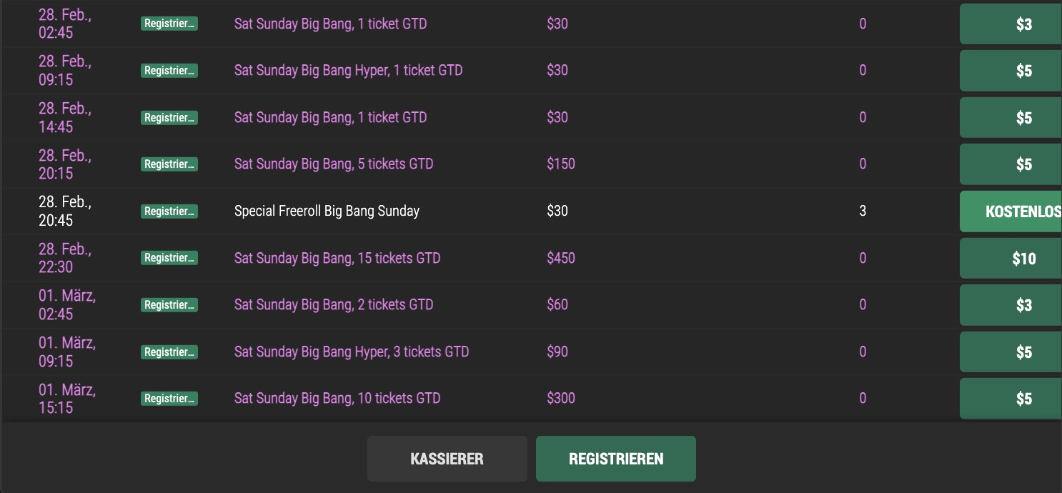 March Satellites Freerolls - The Big Bang Sunday - FullHouse Full House Crypto FHC