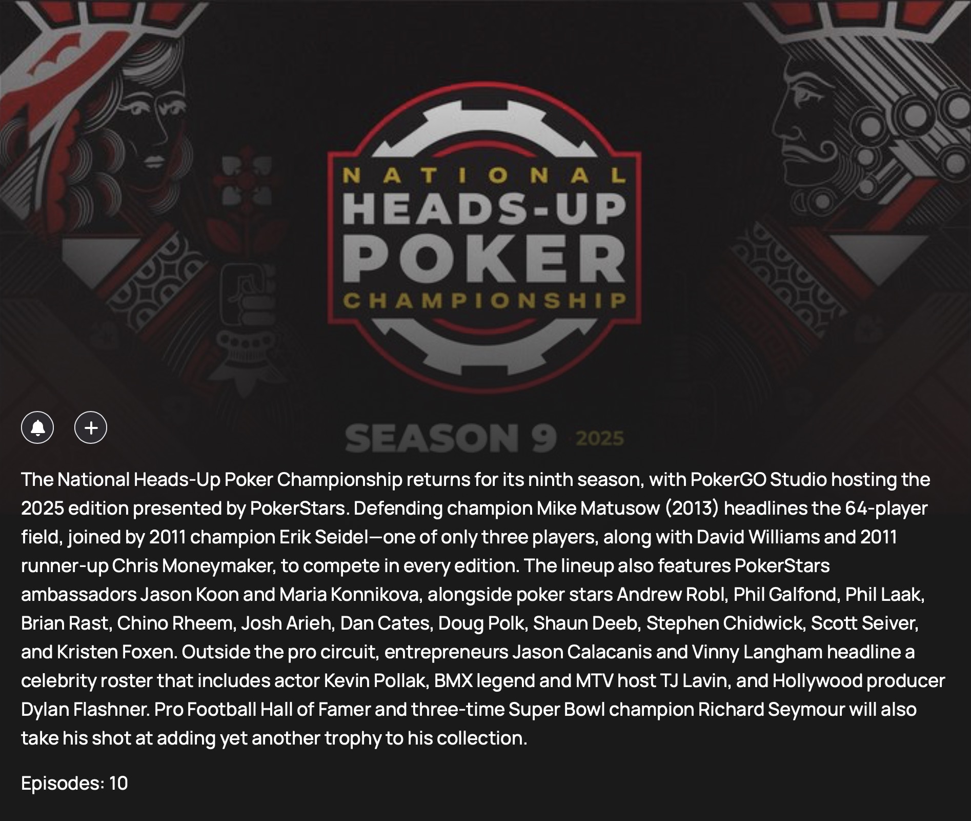 PokerGO National Heads-Up Poker Championship - 10 Episodes