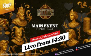 Montag ab 14:30 Uhr – Finaltag des €250 $ZTO$ MILLION$ Main Event aus dem King’s!