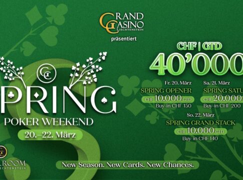 Frühlingsgefühle im GCLI! 50.000 CHF gtd. beim Spring Poker Weekend!