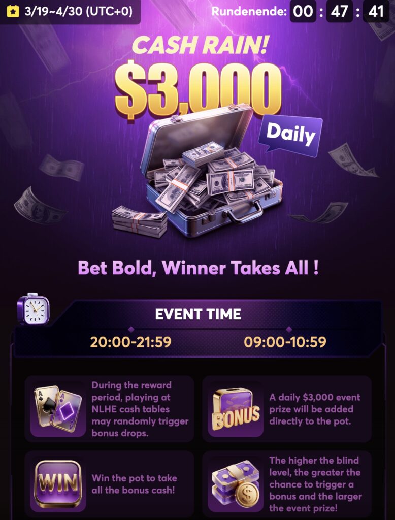 BCPoker 3000 Cash Rain - 2026-03-19-2026-04-30