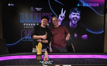 Vier Baaaliefer teilen sich das Main Event im GCA! Os mit Deeprun im eigenen Side Event! Baaalief Main Event Sieger: (v.l.n.r.) Roman "Romsen", Alfred Gerken