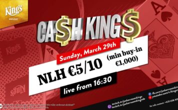 Sonntag ab 16:30 Uhr – Ca$h King$ $ZTO$ Special NLH €5/€10 Cash Game!
