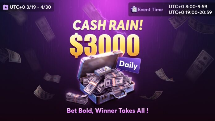 Cash Rain Banner Cash Rain Banner BCPoker