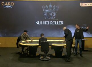 Chipleader Pavel Binar verlässt das Casino und lässt Shortstack Peter Petocz am Tisch mit der Trophy sitzen