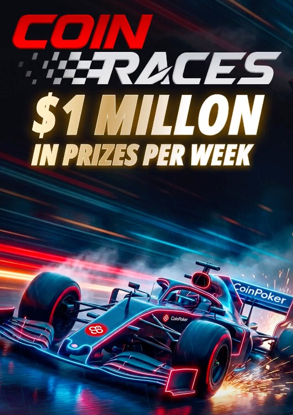 CoinPoker CoinRewards CoinRaces Coin Races - 10x Bigger 1 Millio USDT in Prizes per Week