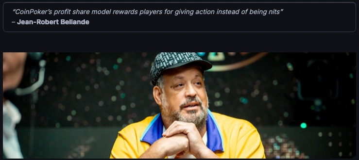 CoinPoker JRB Jean-Robert Bellande Quote