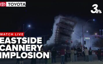 BOOM! Seit 2 Uhr nachts gibt es ein Casino weniger in Las Vegas! Eastside Cannery gesprengt! Eastside Cannery Explosion - FOTO News 3 Las Vegas