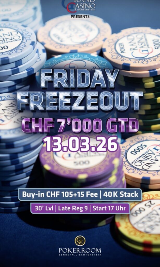 Friday Freezeout - GCLI GC Pokerroom Bendern