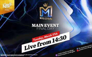 Dienstag ab 14:30 Uhr – Finaltag des €250 King’s Million NLH Main Event aus dem King’s!
