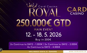 Royal mit €250.000 GTD Main Event im Card Casino SK!