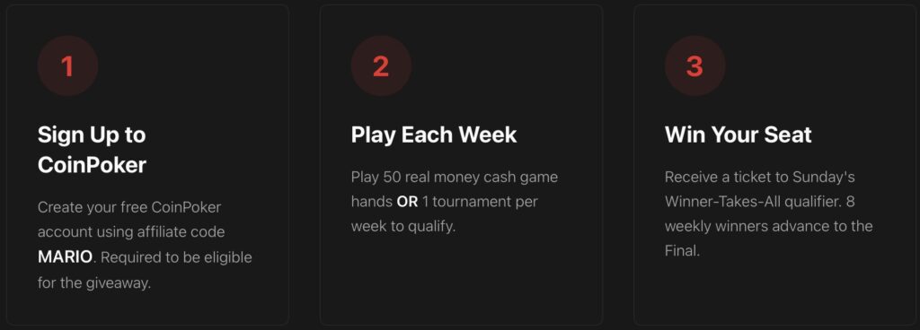 Triton Giveaway 30k Package - 3 Steps CoinPoker