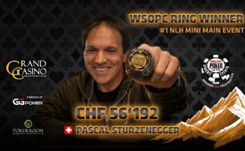 Erster WSOPC-Ring in Liechtenstein geht an Pascal Sturzenegger aus der Schweiz!