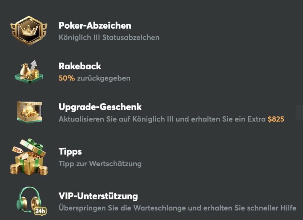 BCPoker Automated Rakeback - VIP Level ROYAL III