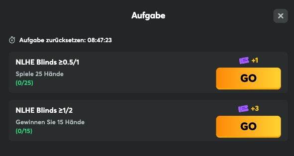 BCPoker - Lucky Spin - Tasks Aufgaben