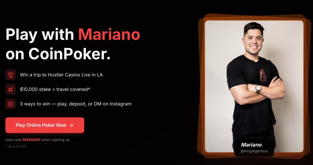 CPFreerolls_com - CoinPoker Affiliate Promo Code - Mariano Grandoli