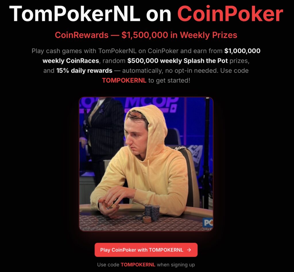 CPFreerolls_com - CoinPoker Affiliate Promo Code - TomPokerNL Tom Talboom