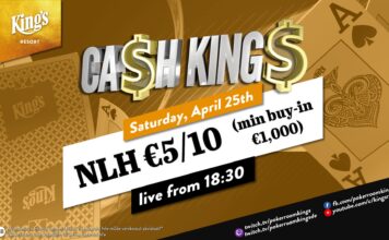 Samstag ab 18:30 Uhr – Ca$h King$ Special NLH €5/€10 aus dem King’s!