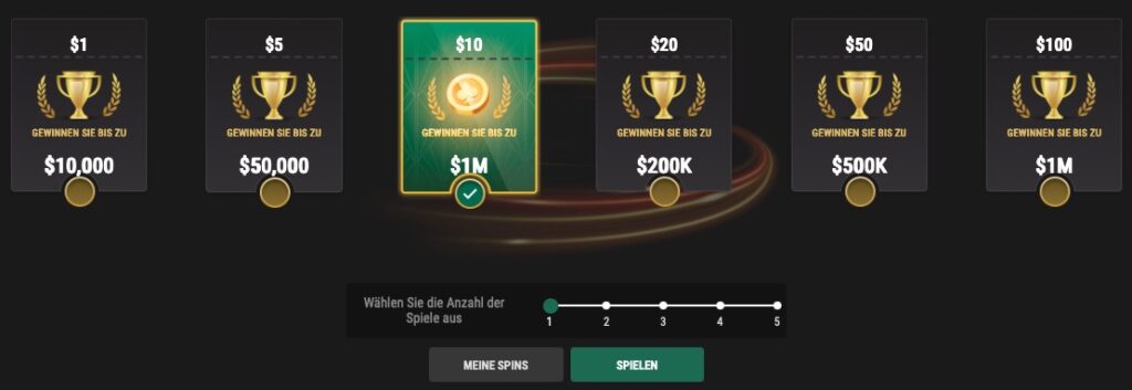 FHC FullHouse Full House Crypto - Spin and Win - Auswahl