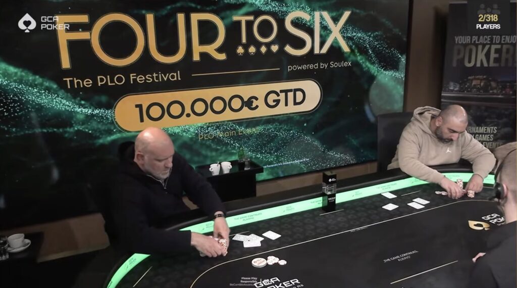 Heads-Up um den €42.400 Üayjump im Four to Six PLO Main Event zwischen Two Gun Tommy und Virus