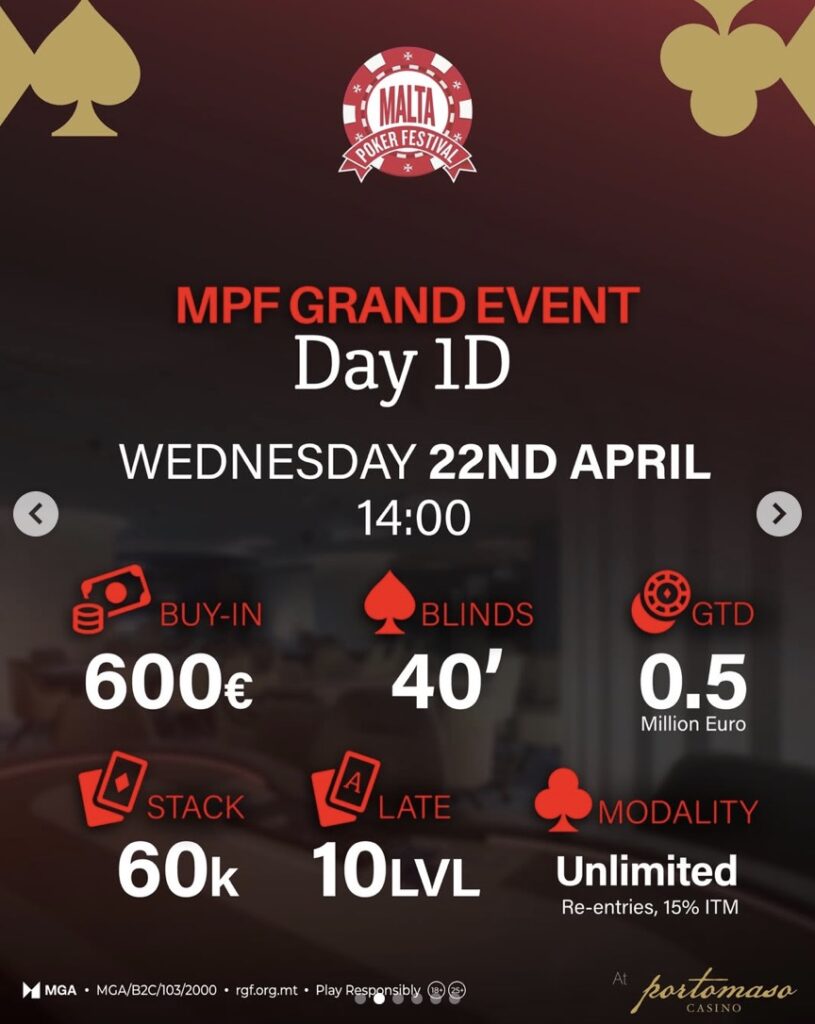 MPF Malta Poker Festival Spring 2026 - Grand Event
