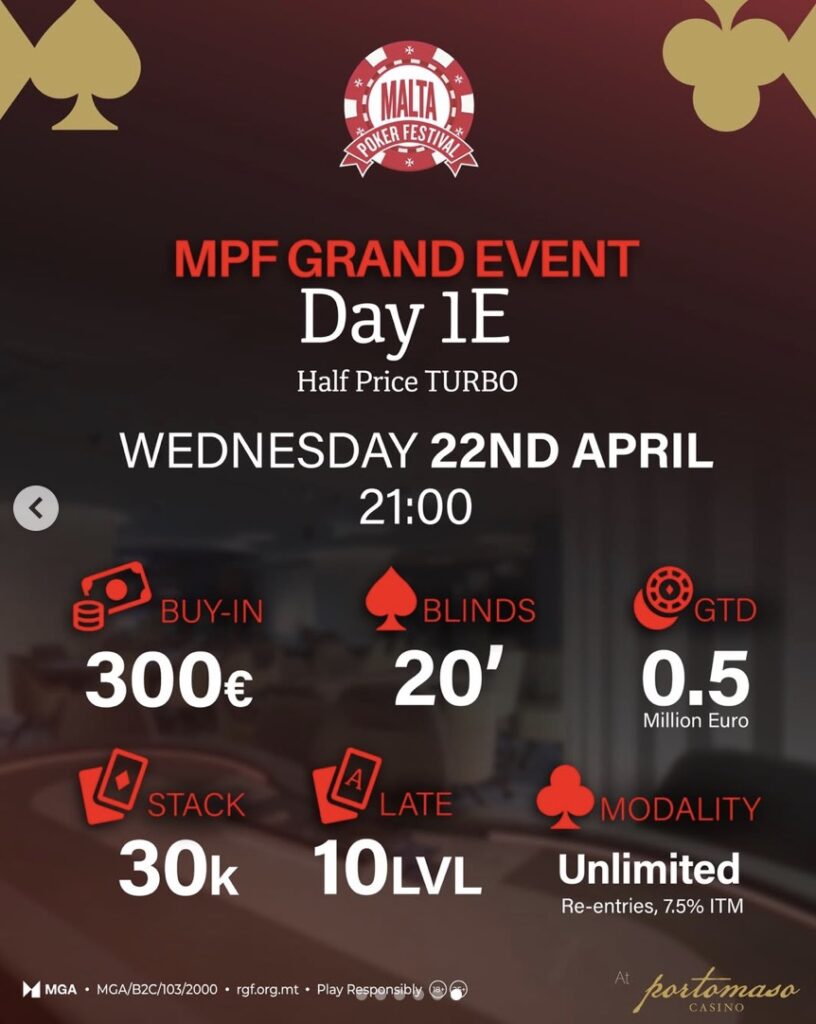 MPF Malta Poker Festival Spring 2026 - Grand Event