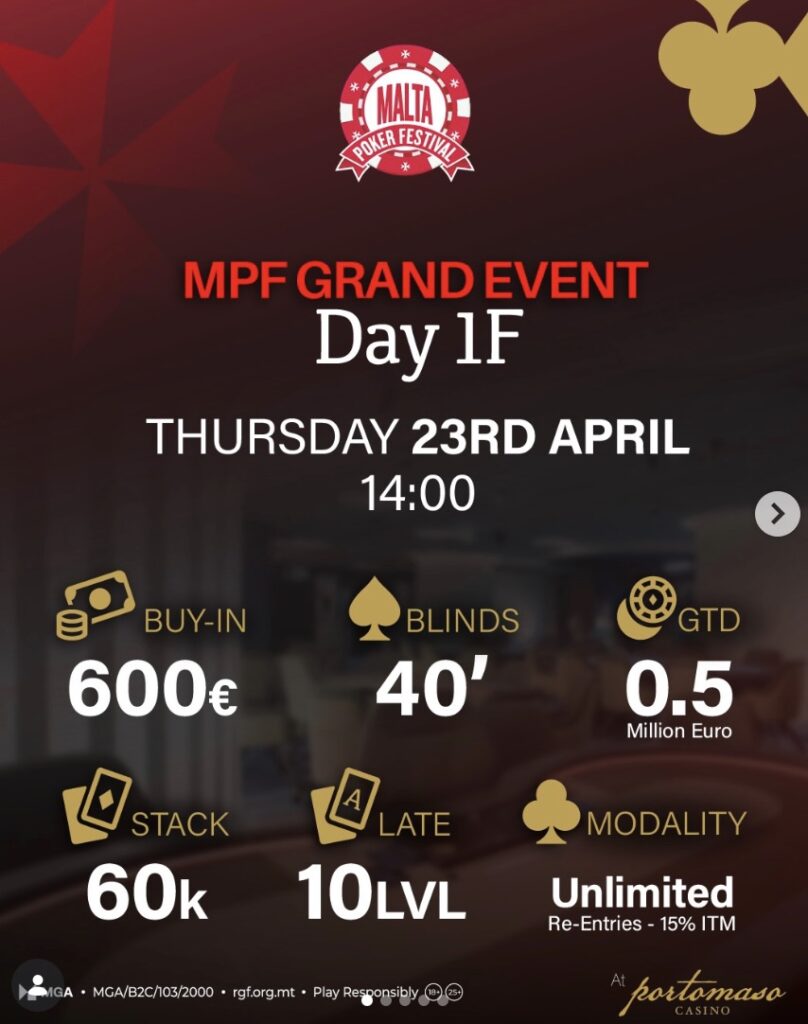 MPF Malta Poker Festival Spring 2026 - Grand Event