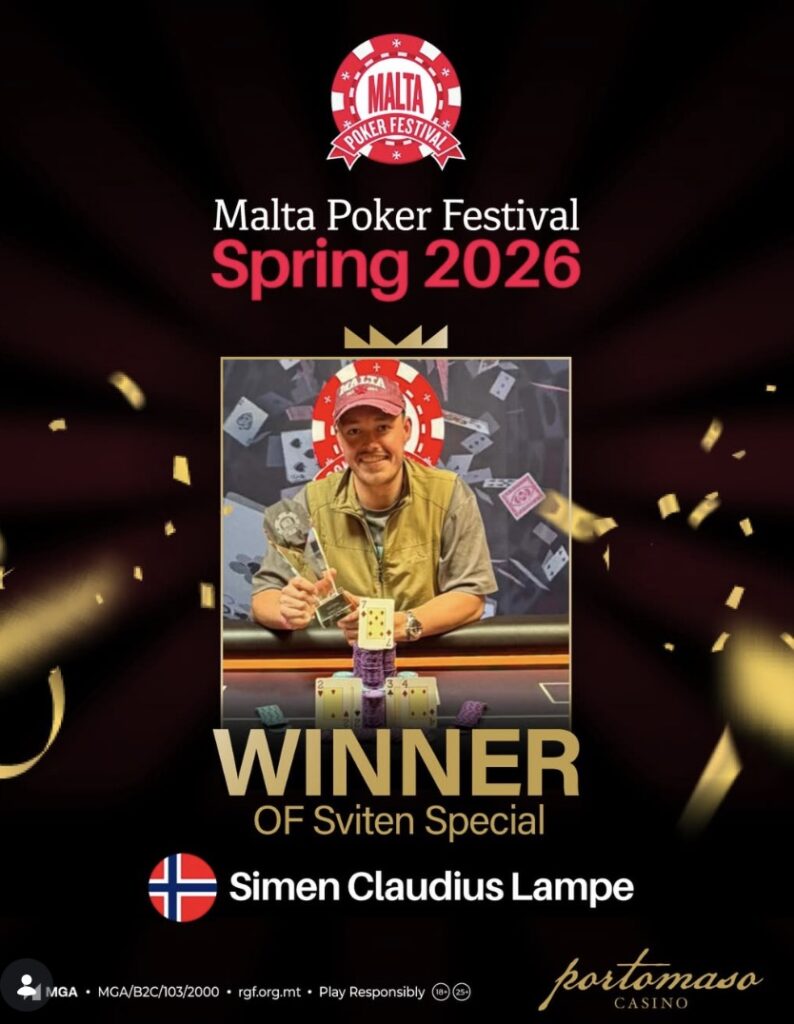 MPF Malta Poker Festival Spring 2026 - Sviten Special - Simen Claudius Lampe NOR