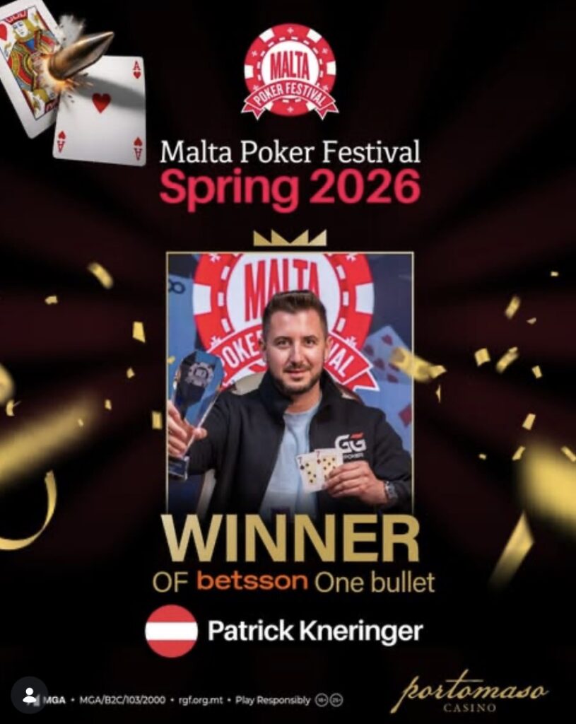 MPF Malta Poker Festival Spring 2026 - betsson One bullet - Patrick Kneringer AUT