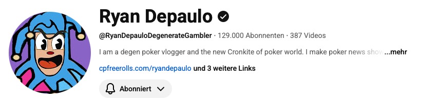 Ryan Depaulo Degenerate Gambler - YouTube Channel