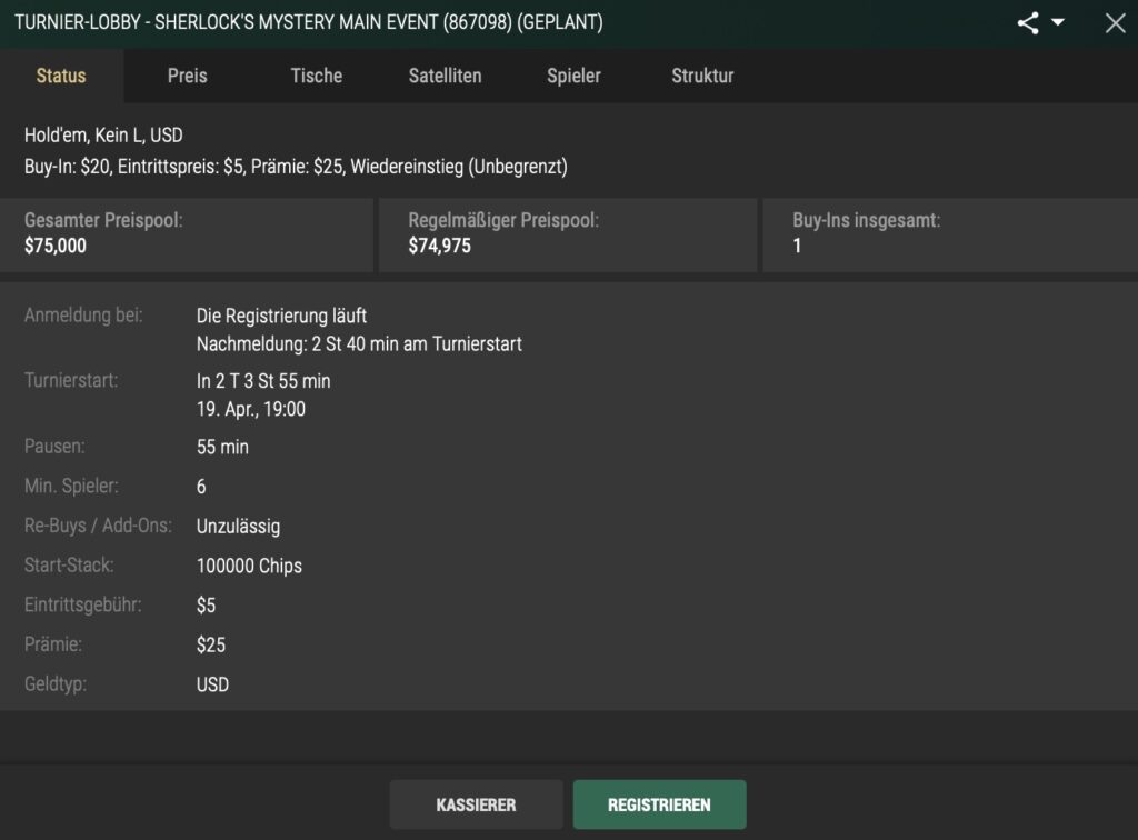 Sherlocks Mystery Main Event - FHC FullHouse Full House Crypto