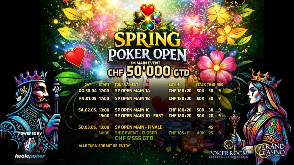 Spring Poker Open SP Open - GCLI - Schedule Turnierplan