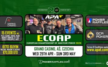 €105.000 Garantien und 15 EM-Titel – Die APAT ECOAP kommt ins Grand Casino As! ecoap 2026 - APAT European Championship of Amateur Poker 2026 - GCA