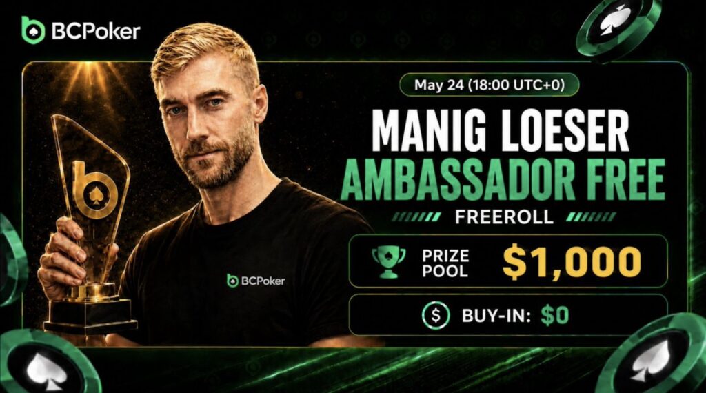 BCPoker Ambassador Global Manig Loeser Löser WEEKLY FREEROLL