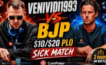 Keine Angst vor großen Namen – Bobby James geht ins Heads Up Battle mit venividi1993! (Video inside) BobbyJamesPoker BJP BJPCoin vs venividi1993 Dirk Gerritse PLO5 PL2000 CoinPoker