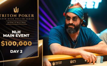 Freitag 13:45 Uhr – Triton Livestream vom Tag 2 des $100.000 NLH Main Event #10!