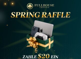 Frühlingsgefühle… oder doch lieber direkt ein MacBook? Mit dem Spring Deposit Drop verschenkt FullHouse Crypto ab heute Preise & Cash! FHC FullHouse Crypto Spring Deposit Drop Spring Raffle
