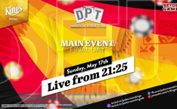 Sonntag ab 21:25 Uhr – Finale des €175 Deutsche Poker Tour NLH Main Event aus dem King’s!