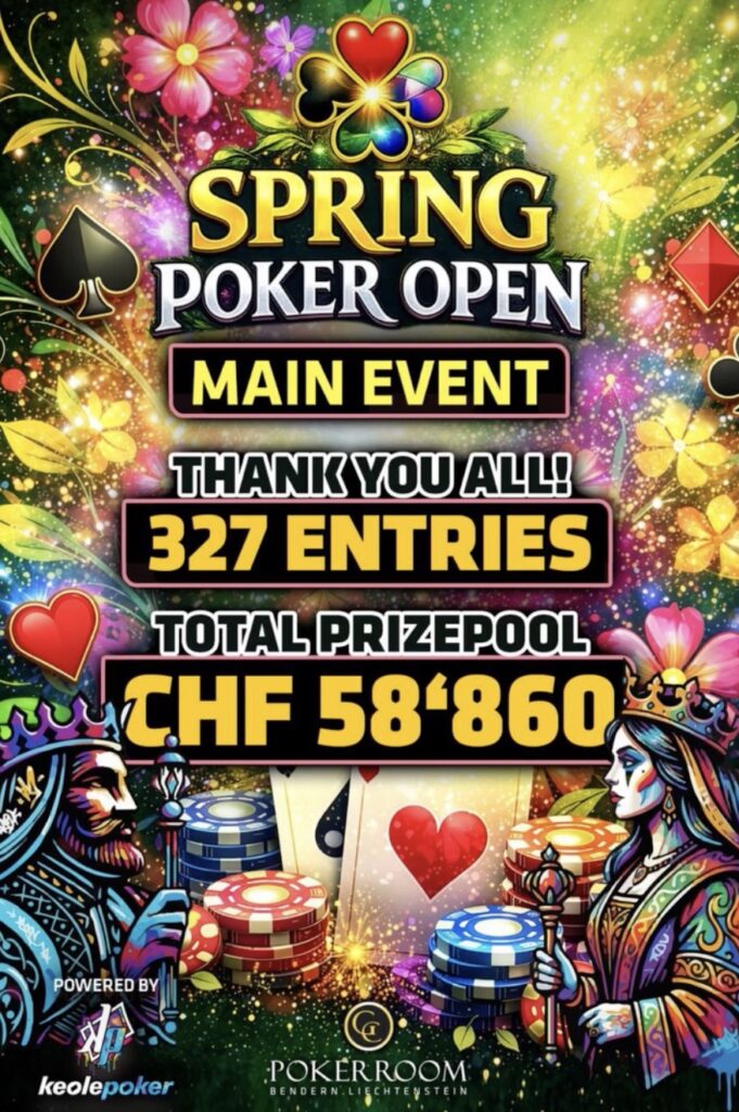 GCLI Grand Casino Liechtenstein SPO Spring Poker Open Main Event 327 Entries