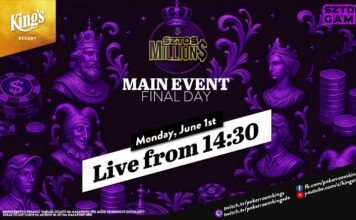 Montag ab 14:30 Uhr – Finale des €250 $ZTO$ Million$ NLH Main Event aus dem King’s!